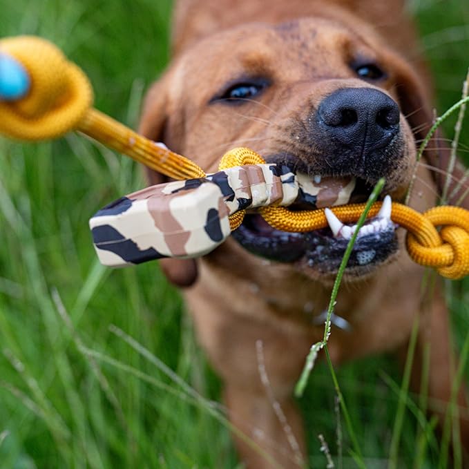 Browning Pet Training Tools, Durable Dog Toys for Tug and Fetch, Bone Tugger (Camo), One Size