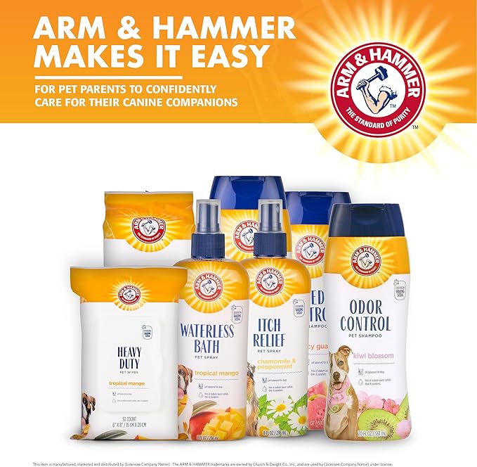 Arm & Hammer for Pets Shed Control Shampoo, Juicy Guava Scent | Professional Quality Dog Shed-Less Shampoo, De-Shedding Dog Shampoo, Free of Sodium Lauryl Sulfate & Parabens, 20 Fl Oz - 6 Pack