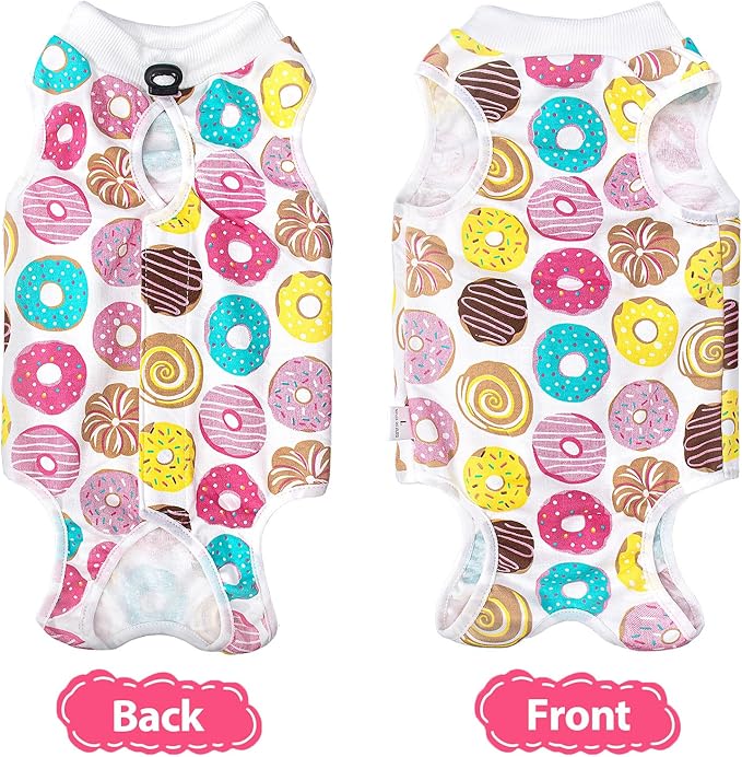Coppthinktu 2 PCS Cat Recovery Suit Female Cat Onesie for Cats After Surgery Spay Abdominal Wounds, Kitten Recovery Suit Female Breathable E-Collar Alternative Kitten Onesie Anti Licking Large
