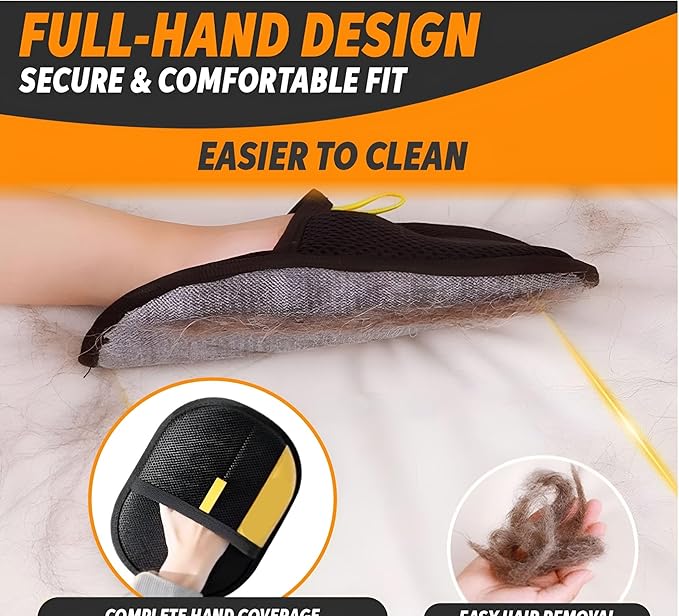2 Pcs Pet Hair Removal Glove for Dogs & Cats, The Magic Brush Pet Hair Remover, Newly Upgraded Electrostatic Mitt, Washable Hair Remover Tool for Couch & Car Seat