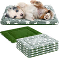 VitalCozy 4 Pcs Winter Dog Crate Pads, Ultra Soft Warm Washable Dog Cat Bed Mat for Pet Crate Comfortable Replaceable Reversible Kennel Pad for Small, Medium, Large Dogs(18 x 24 x 1.6 Inch,Green)