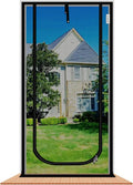 Cat Screen Door 32x83'' Reinforced Cats Resistant Mesh Screen Door with Zipper Closure, Pets Scratch Proof Screen for Living Room, Bedroom, Patio, Fits Openings 30x81''