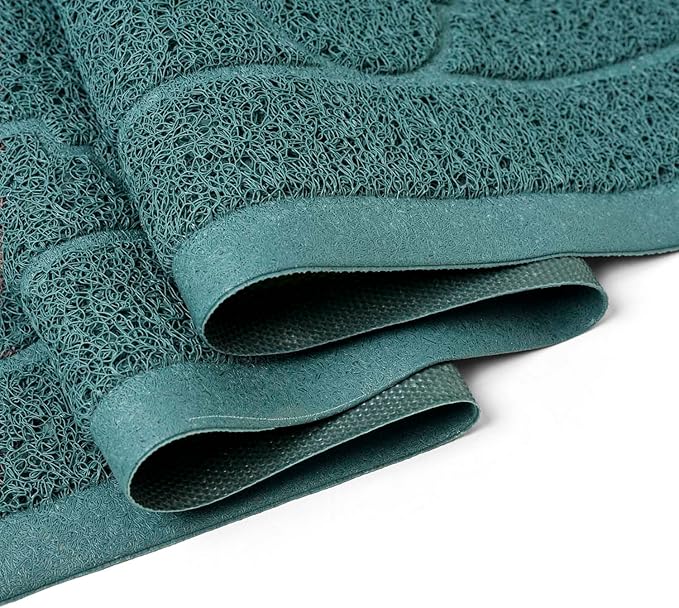 WePet Cat Litter Box Mat, Kitty Premium PVC Pad, Durable Trapping Rug, Phthalate Free, Urine-Resistant, Scatter Control, XXL 47 x 36 Inch, Celadon Green