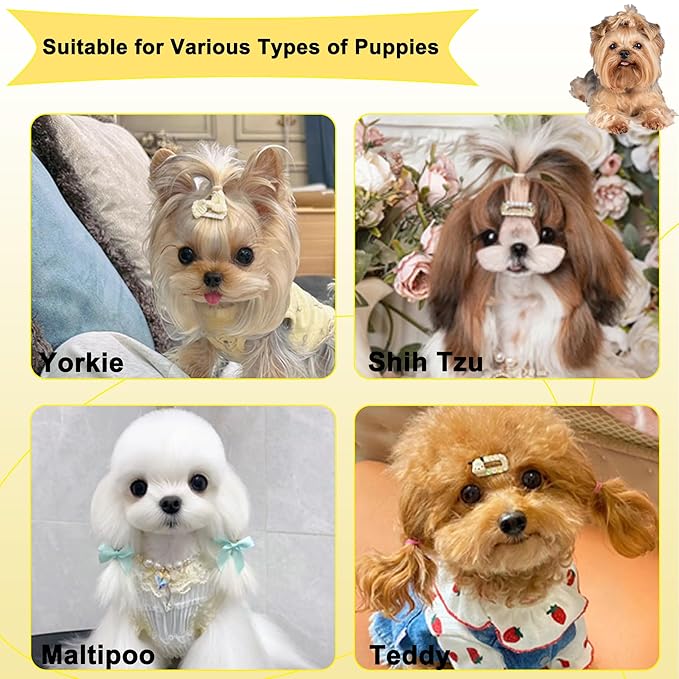 Puppy Brush for Small Dogs - Soft Dog Brush - Perfect Yorkie, Shih Tzu, Maltipoo & Maltese Grooming - Gentle Hair Remover for Easy Pet Grooming at Home - Yellow