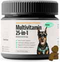 25-in-1 Dog Multivitamin with Omega 3, Glucosamine, Probiotics - Dog Vitamins and Supplements for Hip & Joint, Calming, Allergy Relief, Digestive & Immune Support - 100 Soft Chews, 250g