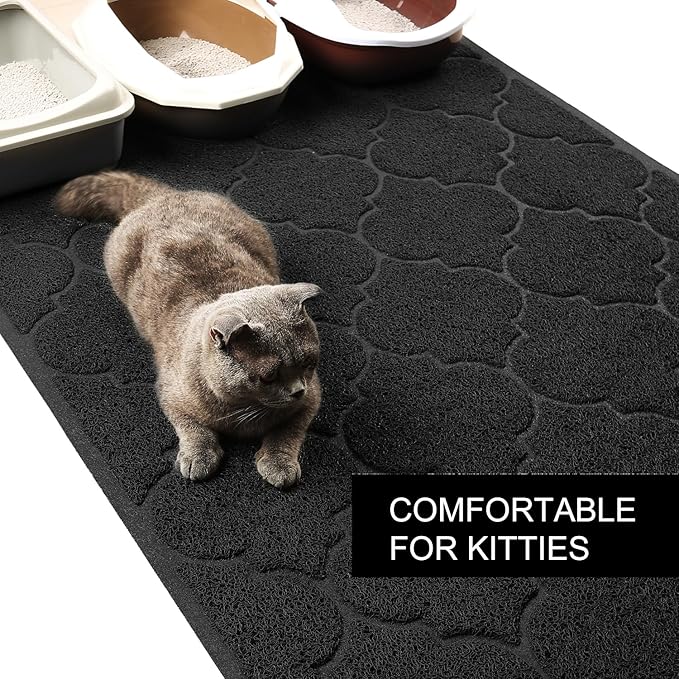 LittleTiger Cat Litter Mat, XL Super Size, Phthalate Free, Easy to Clean, 46x35 Inches, Durable, Soft on Paws, Large Litter Mat.