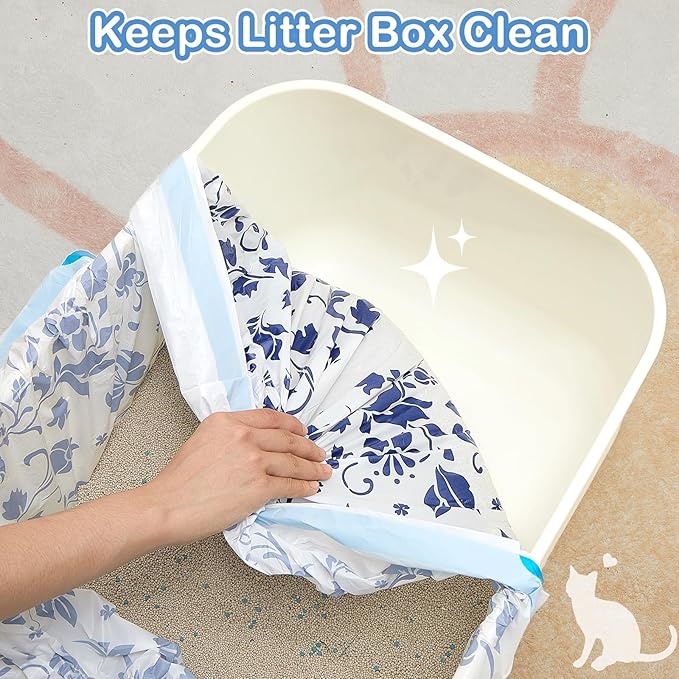 Unicorn Catcher 120 Pack Cat Litter Bags 36" x 19" Large Litter Box Liners Tear-Resistant with Drawstring for Easy Access Cat Litter Liners for Litter Boxes Under 36in Total Size