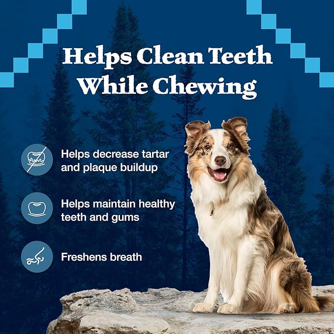 Blue Buffalo Wilderness Wild Bones Grain-Free Dental Chews Dog Treats, Medium, 10-oz Bag