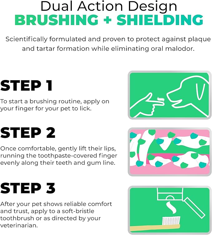 Tartar Shield Pro Care – Natural Pet Toothpaste – VOHC Approved – Protects Against Plaque & Tartar – Freshens Breath & Gently Removes Stains – for Dogs & Cats – Coconut Flavor, 3 Oz.