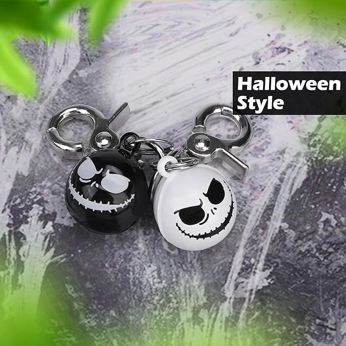 EXPAWLORER Halloween Cat Bell 2 Pack - Pet Collar Accessories Bells Loud with Claw Buckle, Holiday Collar Charm Jingle Pendants Ornament Jewelry, Save Birds Tracker, Neck Decoration for Cats Dogs