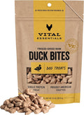 Vital Essentials Freeze Dried Dog Treats | Duck Bites, Single Protein | Premium Quality | Grain Free Training Treats for Dogs, 5.5 oz Bag