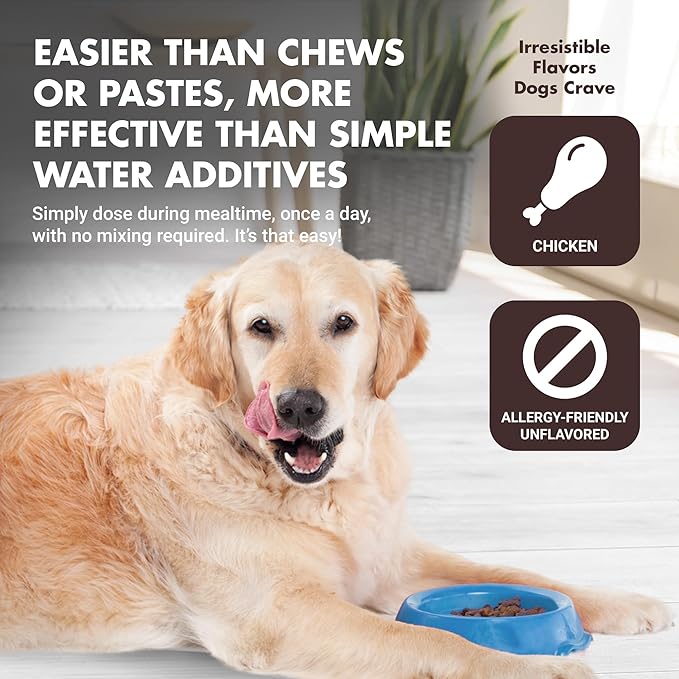 Liquid Vet Total & Complete Support for Dogs – Joint, Allergy, Digestive & Immune Health – 10 Active Ingredients in 1 Including Omega-3s, Prebiotics, Glucosamine, Cranberry - Made for Picky Eaters