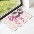 Dog Bowl Mat for Food and Water - Hamdwerk Absorbent Anti Slip Cat Feeding Mats for Floors, Quick Dry Pet Dog Feeding Matts, Diatomite Pet Dish Placemat Supplies, Coquettee Bow Style, 16 * 24in