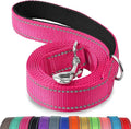 Joytale Dog Leash, 5 FT Double-Sided Reflective, Padded Handle Nylon Heavy Duty Leashes for Medium & Large Dogs Walking, Hotpink