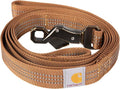 Carhartt Dual Handle Dog Leash, Durable Nylon Webbing Fabric W/Secure Metal Trigger Claw Clasp, Carhartt Brown, Large