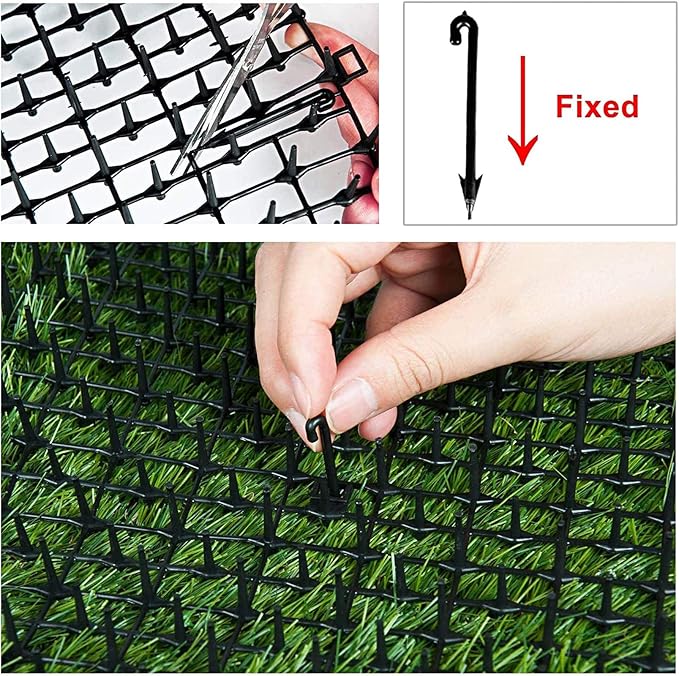 2PCS 6.5ft Scat Mat for Cats, Prickle Strips Network Digging Stopper Outdoor Spike Deterrent Mat, 78 inch x 11 inch(13FT)
