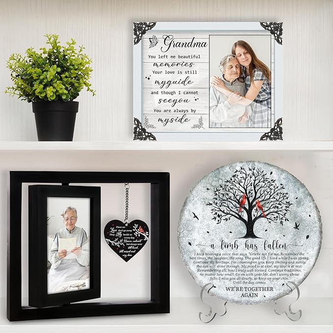 Father's Day Gift Rotating 4x6 Picture Frame Sympathy Gifts Loss of Loved One Mom Dad Grandma Husband Auntie Friend Those We Love Keepsake Table Remembrance Funeral Decor In Memory Idea Gift HR3-B