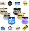 Engraved Dog Tags Personalized - Stainless Steel Engraved Dog Cat ID Tags Front & Back up to 8 Lines of Text Color Plating Gold, Rose Gold, Blue, Black, Nebula Badge Regular