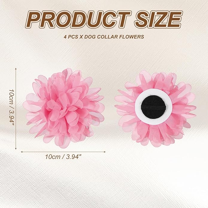 Dog Collar Flowers, Pet Flower Charms Soft Chiffon Cat Collar Bow Tie Floral Grooming Supplies, Intended for Rabbit