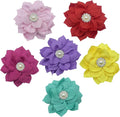 Dog Collar Flower Accessories with Pearls, Decorative Flower Charms for Dog and Cat Collars, Pack of 6