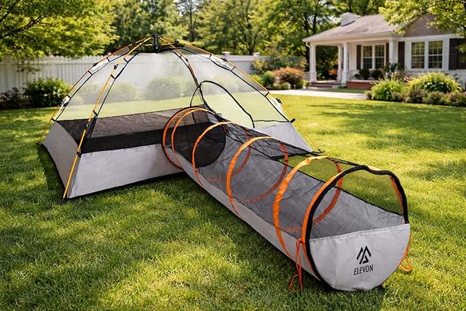 Elevon Extra-Large Pet Enclosure, Cat Tunnels Tents Suitable for Cats Dogs Rabbits, Indoor Outdoor Playpen Portable Exercise Tent with Carry Bag, 74" x 74"x 36"