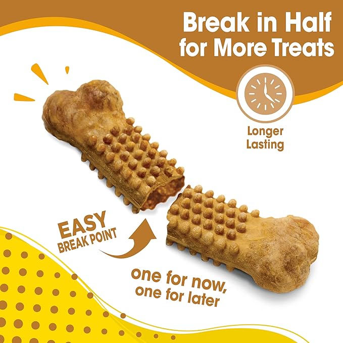 Nylabone Nubz Natural Dog Chews, Peanut Butter Flavor Treats for Large Dogs, Long Lasting Dog Chew Bones Made in the USA, Rawhide Free, for Dogs Over 30 lbs. (18 Count)