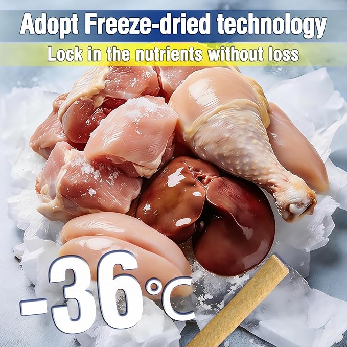 30g Freezed Dried Cat Dental Treats Chicken Flavor, Cat Chew Stick for Freshens Breath and Reduce Tartar, Feline Teething Sticks Cats Treats Snack