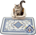 Unicorn Catcher 24X15in Cat Litter Mat Machine Washable Soft 3D Air Mesh Litter Box Rug Non-Slip Backing Quick Dry Scatter Control for Paws,Blue
