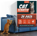 Anti Cat Scratch Furniture Protector, 24-Pack Couch Protector from Cat Claws – Heavy-Duty, Easy-to-Apply Scratching Deterrent and Shield for Sofa Corners, Walls, Doors- with 124 Twist Pins