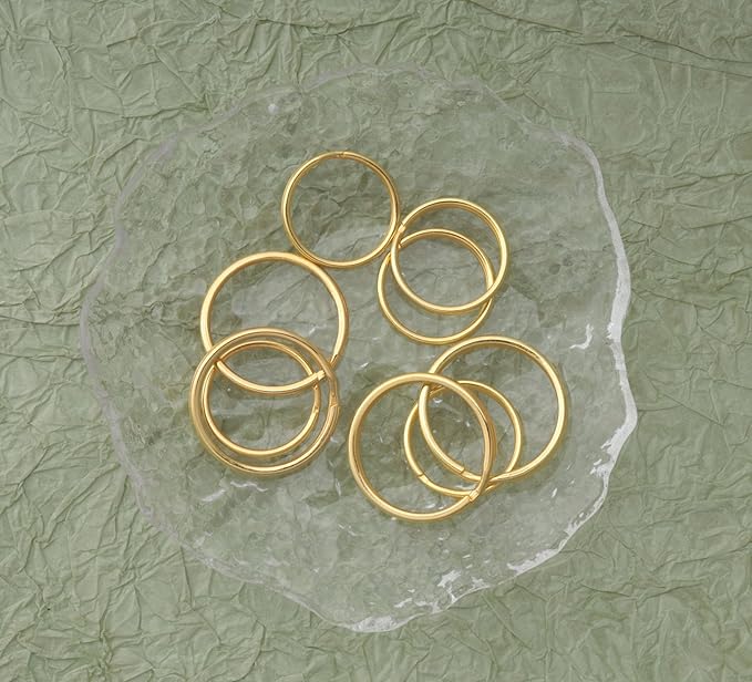 5 Pcs Dog Tag Clips with 5 Pcs 3/4 Inch 1 Inch Keychain Metal Rings for Pet Kitten Cat Collars ID Holder