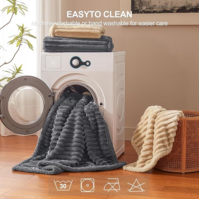 Waterproof Dog Blanket for Large Dogs, Washable Soft Puppy Cat Blanket Flannel Cotton Velour for Sofa Couch Protector, Comfort & Security Reversible Bed Protection for Pet, 40"X50", Gray