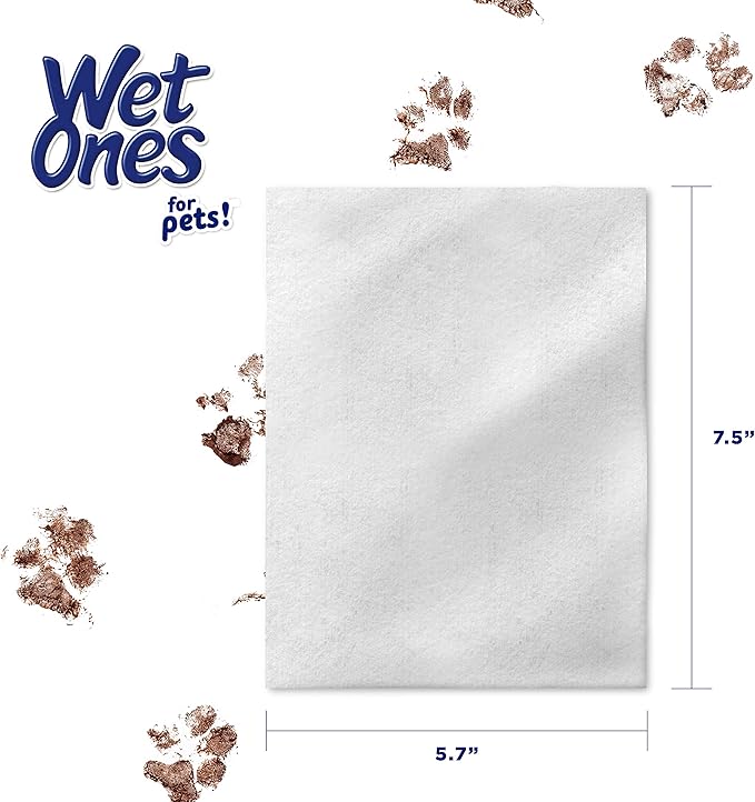 Wet Ones for Pets Paw & Tushie Dog Wipes with Chamomile, Tropical Splash Scent - Cleansing Wipes for Paws and Butt Between Baths with Wet Lock Seal, 30 Count - 8 Pack