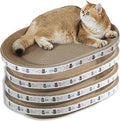 4 Pack Extra Large Cat Scratcher Cardboard, Oval Cat Scratcher Bed Cat Scratch Bowl, Scratching Lounge Couch Round Shaped Cat Scratch Board Nest for Indoor Cats Furniture Protector