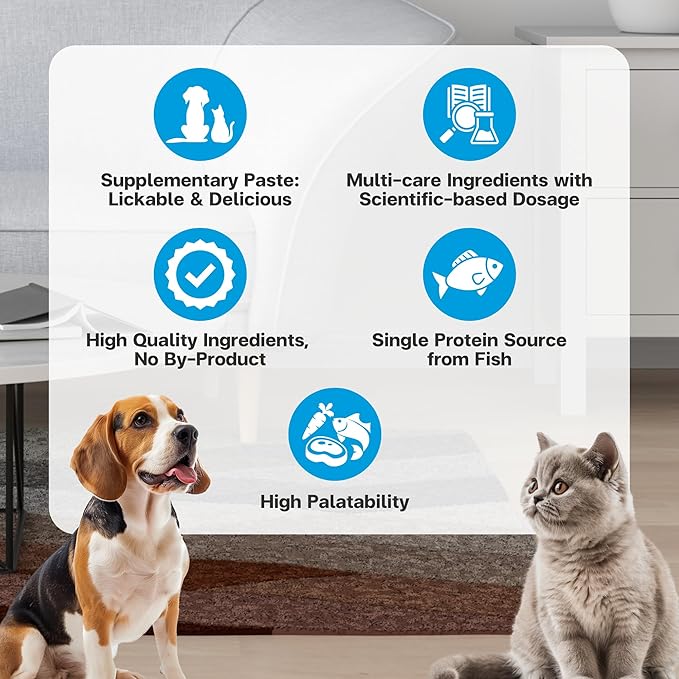BIO Supplement for Cats & Dogs – Anti Diarrhea for Dogs, Gut Health Paste with Postbiotics, Prebiotics, FOS, L-137, Yeast Extract – Anti Diarrhea for Dogs, 30 Sachets