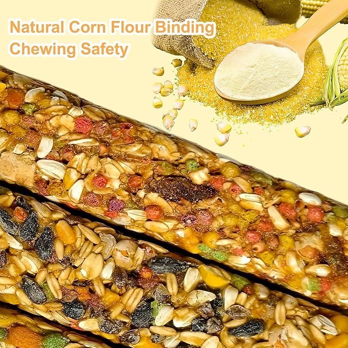 2PCS Parakeet Treat,Natural Parrots Treat Sticks,Vegetable & Grain Flavor Crunch Sticks,Bird Treats for Cockatiel Budgies Lovebirds Canary Conure Finches