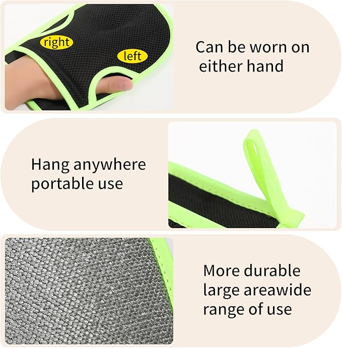 YS&JJFZ 2 Pcs Pet Hair Remover Gloves for Cats & Dogs,Newly Upgraded Reusable Electrostatic Pet Hair Gloves， Pet Hair Remover Tool for Clothing, Couch, Carpet, Car Seat