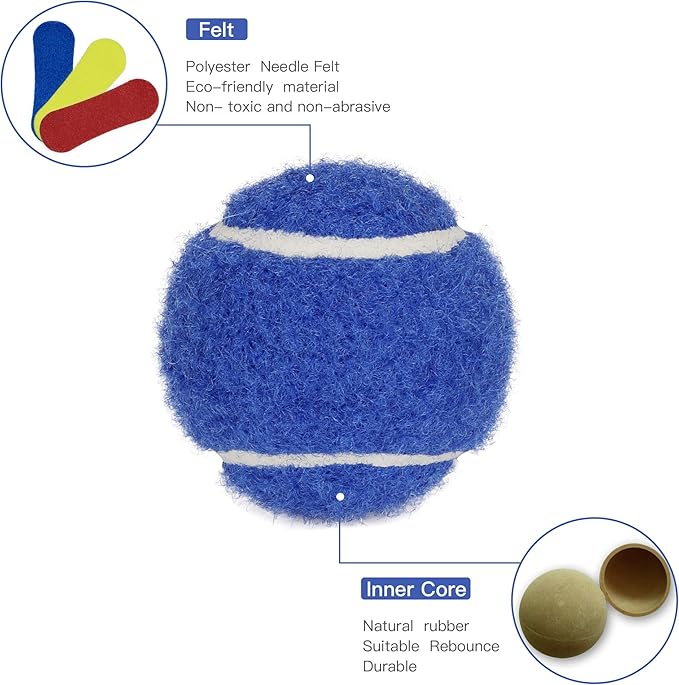 1.5" Small Tennis Balls for Dogs - Cat Toy 3 Colours and Pack of 12 Mini Tennis Balls for Small Dogs