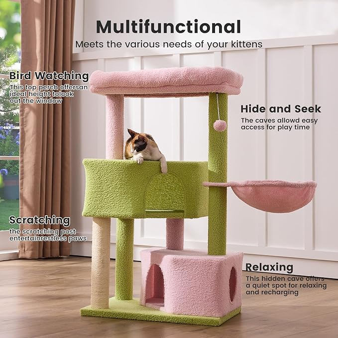 Gardner Pet 41" Tall Cat Tree for Medium-Large Cats, Heavy Duty Cat Trees Towers with 2.8in Posts, Easy to Assembly