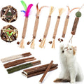 WOUSEDO Catnip Chew Toys for Cats, 24 Pack Cat Toys with Silvervine Sticks, Natural Silvervine Stick Cage Balls & Bell Balls for Indoor Cats
