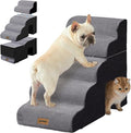 Dog Ramp for Large Dogs - 24" H 5 Steps Pet Stairs for High Bed with Tunnel 2 in 1 with Zippers Suitable, Indoor Cat Ladders with Non-Slip Bottom, Black