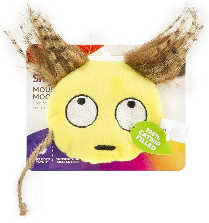 SmartyKat (6 Count) Mouse Moods Emoji Bundle Pack Plush Catnip Toys - Yellow/Brown, 6 Count