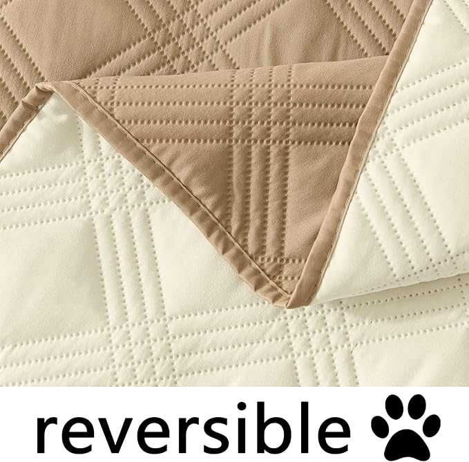 hyha Waterproof Dog Blanket, Reversible Pet Bed Blanket, Soft Sofa Couch Cover for Dogs Washable, Waterproof Pet Couch Covers for Sofa Puppy Cats Furniture Protector(40"x50", Camel/Beige)