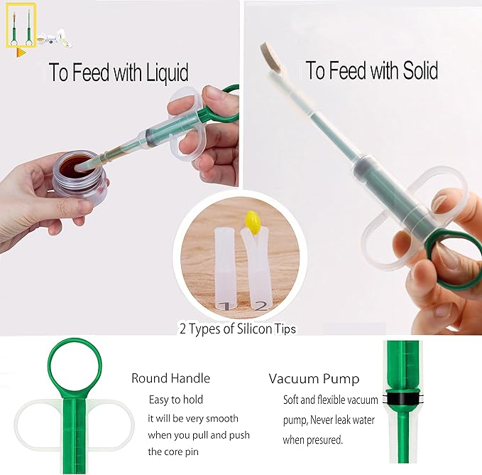 Medicine Feeder for Pets,Piller,Pill Cutter,Pill Crusher for Cats and Dogs,4in1 Set,Feeding Pills Water and Milk,Plastics,Reusable (Piller+Grinder+Cutter, Green)