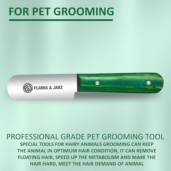 FJ Professional Stripping Knife, Right handed, 3 inch blade (Stainless Steel) (Fine, Green)