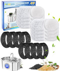 Filters for Cat Water Fountain Compatible with APAUK Automatic 108oz/3.2L, Cat Filters for Water Fountain with Sponges 8+8 Pack,8 Carbon Filter & 8 Pre-Filter Sponges