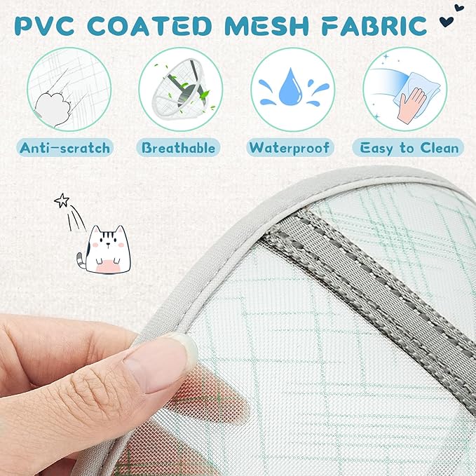 Supet Cat Cone Collar Soft, Air Mesh Recovery Collar to Stop Licking, Breathable Neck Cone Alternative, Lightweight Cat Head Cone Anti Scratch (Green,M)