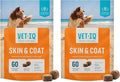 VetIQ Skin and Coat Supplement for Dogs, Helps Maintain Healthy Skin and Shiny Coat, Hickory Smoke Flavor Dog Chew, Made in The USA, 60 Count (Pack of 2)