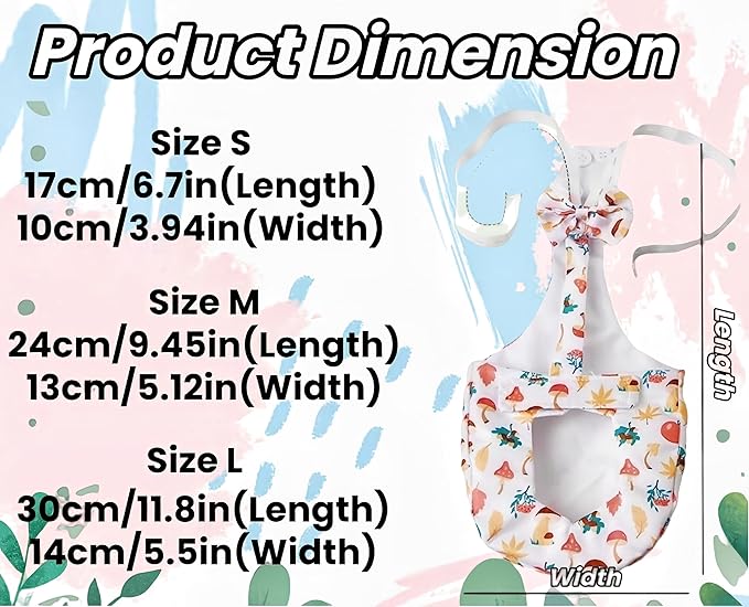 Chicken Diapers for Hens, Roosters, Diapers for Ducks with Walking Leash, Reusable Pet Duck Diapers Chick Clothes Waterproof Poultry Nappies for Geese Pet Ducks Chicken-Mushroom, M
