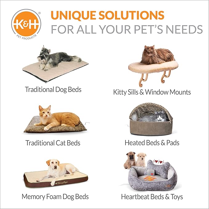 K&H Pet Products Extreme Weather Kitty Pad / Small Lectro-Kennel Outdoor Heated Pad Replacement Cover, Zipper Closure, Soft & Breathable - 18.5 X 12.5in Gray Fleece (Heated Pads Sold Separately)