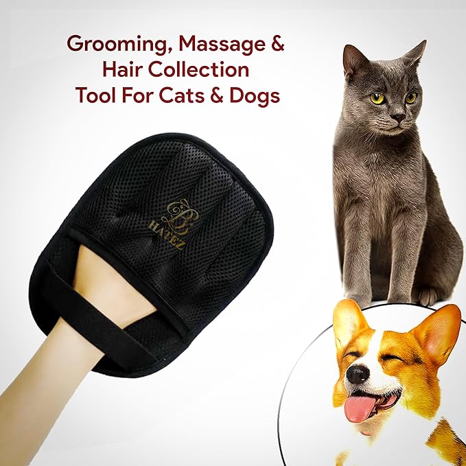 Pet Hair Removal Glove for Cats & Dogs – Upgraded Five-Finger Electrostatic Pet Hair Gloves, Reusable Magic Brush Pet Hair Remover Tool for Clothing, Laundry, Couch, Carpet & Car Seat